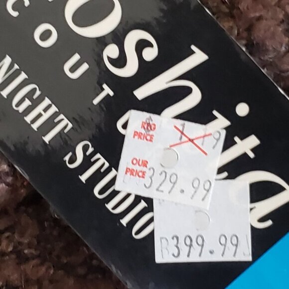 Vintage Moshita Couture 2 Piece Brown Outfit w/Faux Fur Collar and Trim, Size 16 - Picture 13 of 16